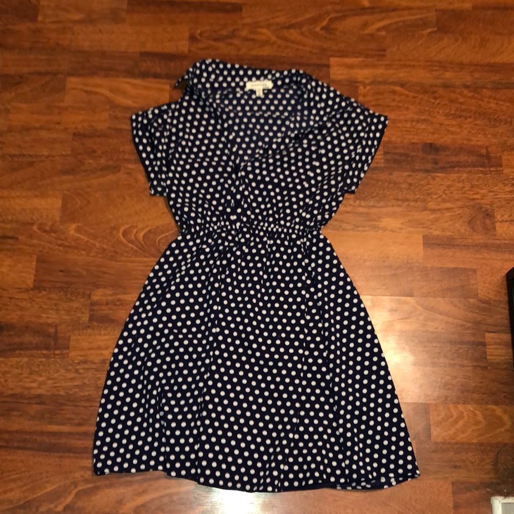 Navy polka dot dress